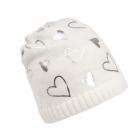 STERNTALER | Bonnet tricot� fille avec petits c?urs nature