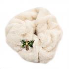ALESSANDRA BACCI | �charpe femme en �copelliccia blanc laine