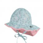 STERNTALER | Chapeau en tissu pour fille avec protection de cou bleu moyen
