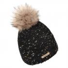 NORTON | Bonnet tricot� avec pompon de renard noir