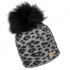 NORTON | Bonnet � pompon femme imprim� l�opard gris