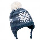 McBEANIE | Bonnet � pompon Kids Junior avec oreillettes bleu