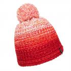 McBeanie | Bonnet � pompon tricot� avec d�grad� de couleurs et doublure en polaire rouge