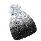 McBeanie | Bonnet � pompon tricot� avec d�grad� de couleurs et doublure en polaire noir