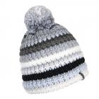 McBEANIE | Bonnet tricot� color� avec rayures et pompon gris