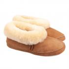 SHEPHERD | EMMY Pantoufles en peau d'agneau camel