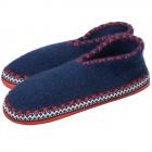 ALPLER | Chaussures de pantoufles en laine polaire douce avec semelle en cuir v�ritable couleur bleu bleu