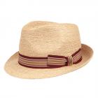 HUTTER | Chapeau de paille Trilby Premium avec garniture de ruban nature