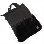 JAILJAM | Backpack fourrure tiss�e 33x45cm noir