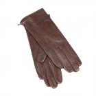 HUTTER | Gants femme en cuir nappa avec doublure en soie brun fonc�