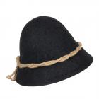 HUTTER | Chapeau en feutre enroulable avec garniture en corde sans bord anthracite