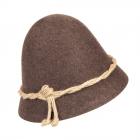 HUTTER | Chapeau en feutre enroulable avec garniture en corde sans bord marron