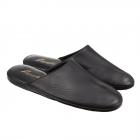 LEONARDOS | Pantoufles de voyage en cuir v�ritable avec �tui noir