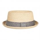 STETSON | El�gant Pork Pie tress� en viscose-cellulose en bicolore chin� beige