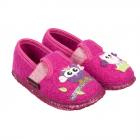 GIESSWEIN | Chaussons pour filles avec motif hibou Thulendorf en laine vierge Baie