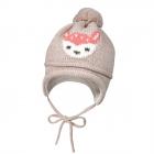 MAXI | Bonnet fille avec pompon attach� nature