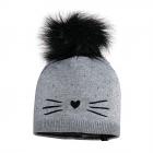 MAXIMO | MINI GIRL Bonnet avec pompon et motif flocon Moustache gris