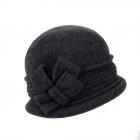WILLI | Bonnet foul� en laine avec appliqu� anthracite