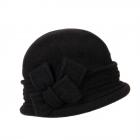 WILLI | Bonnet foul� en laine avec appliqu� noir