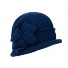 WILLI | Bonnet foul� en laine avec appliqu� bleu