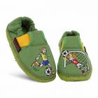 GIESSWEIN | pantoufles en coton pour enfants mod�le Arnstadt avec motif footballeur vert clair