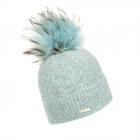 SEEBERGER | Bonnet � revers pompon bleu clair