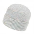 SEEBERGER | Casquette � revers avec un design fin en zigzag bleu clair