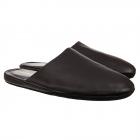 L�ONARD | Babouches de voyage en cuir v�ritable avec �tui pratique marron