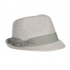 SEEBERGER | Chapeau de paille trilby pour femme avec ruban gros-grain gris