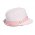 SEEBERGER | Chapeau de paille trilby pour femme avec ruban gros-grain lilas
