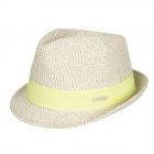 SEEBERGER | Chapeau de paille trilby pour femme avec ruban gros-grain jaune clair