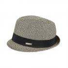 SEEBERGER | Chapeau de paille trilby pour femme avec ruban gros-grain noir