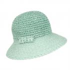 SEEBERGER | Chapeau Cloche Femme en Paille Papier Crochet bleu clair