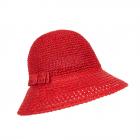 SEEBERGER | Chapeau Cloche Femme en Paille Papier Crochet rouge fonc�