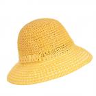 SEEBERGER | Chapeau Cloche Femme en Paille Papier Crochet jaune clair