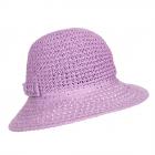 SEEBERGER | Chapeau Cloche Femme en Paille Papier Crochet viola