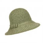 SEEBERGER | Chapeau Cloche Femme en Paille Papier Crochet vert