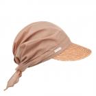 SEEBERGER | Casquette de paille pour femme avec bordure de paille et t�te en tissu pour une casquett beige