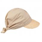 SEEBERGER | Casquette de paille pour femme avec bordure de paille et t�te en tissu pour une casquett nature
