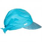 SEEBERGER | Casquette de paille pour femme avec bordure de paille et t�te en tissu pour une casquett bleu clair