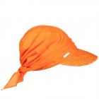 SEEBERGER | Casquette de paille pour femme avec bordure de paille et t�te en tissu pour une casquett orange