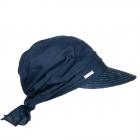 SEEBERGER | Casquette de paille pour femme avec bordure de paille et t�te en tissu pour une casquett bleu