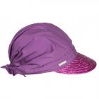 SEEBERGER | Casquette de paille pour femme avec bordure de paille et t�te en tissu pour une casquett viola