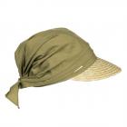 SEEBERGER | Casquette de paille pour femme avec bordure de paille et t�te en tissu pour une casquett vert