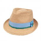 STETSON | Chapeau de paille homme Trilby avec bordure en ruban color� beige