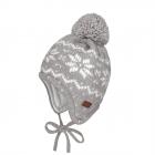 MAXIMO | Bonnet � pompon pour b�b� avec prot�ge-oreilles et attache gris