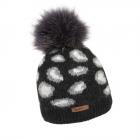 NORTON | Bonnet tricot� femme avec pompon noir