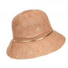 FASHION | Chapeau de paille Cloche pour femme avec bande de chapeau m�tallique  nature