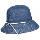 FASHION | Chapeau de paille Cloche pour femme avec bande de chapeau m�tallique  bleu