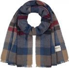 BARTS | Echarpe tiss�e pour hommes Design � carreaux avec franges bleu fonc�